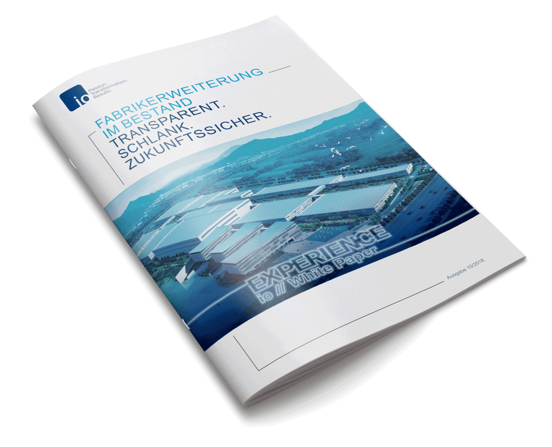 Mock up Whitepaper Fabrikerweiterung im Bestand